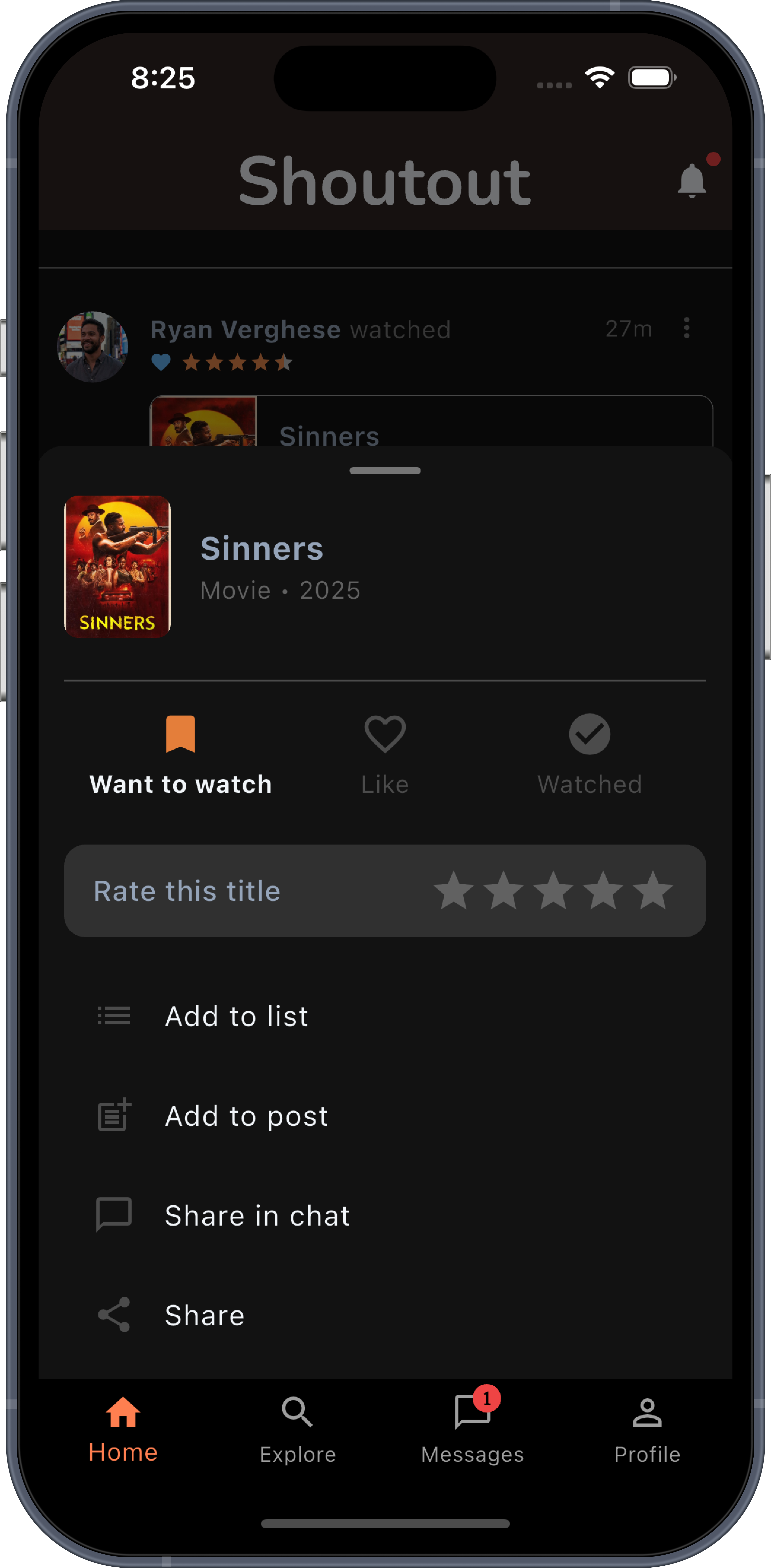 Shoutout App Screenshot